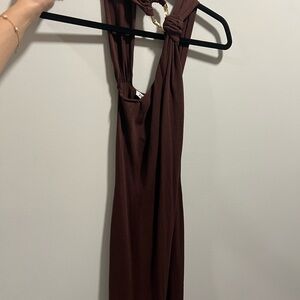 Zara Brown Sleeveless Dress